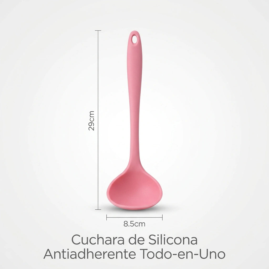 Cuchara de Silicona Antiadherente Todo-en-Uno